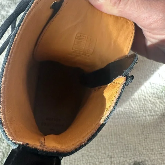 Sezane Black Lace-Up Boots with Gold Accent - Picture 7 of 9